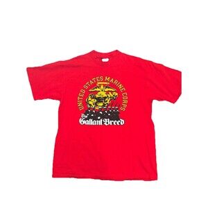 Vintage 80s United States Marine Corps USMC Gallant Breed Military Shirt Size XL
